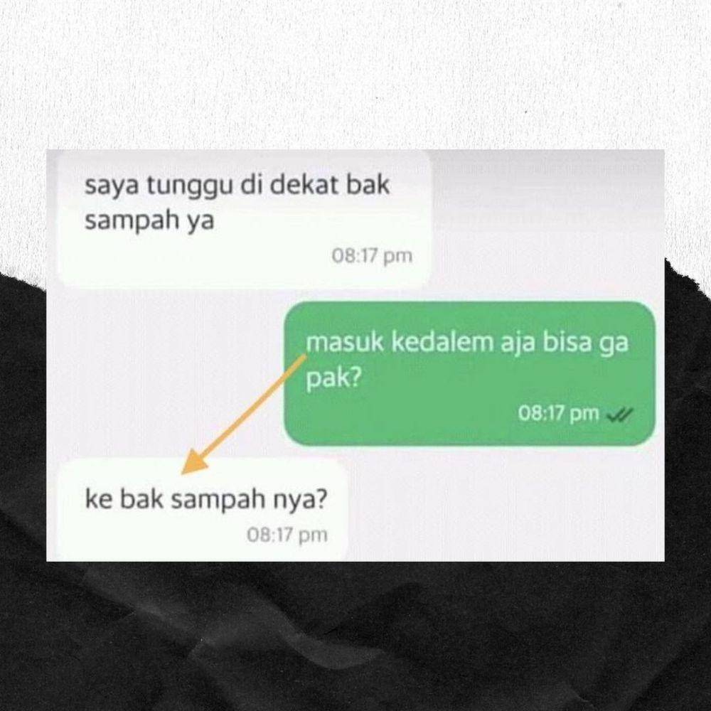 ilustrasi chat ojol dengan customer (instagram.com/newdramaolshop)