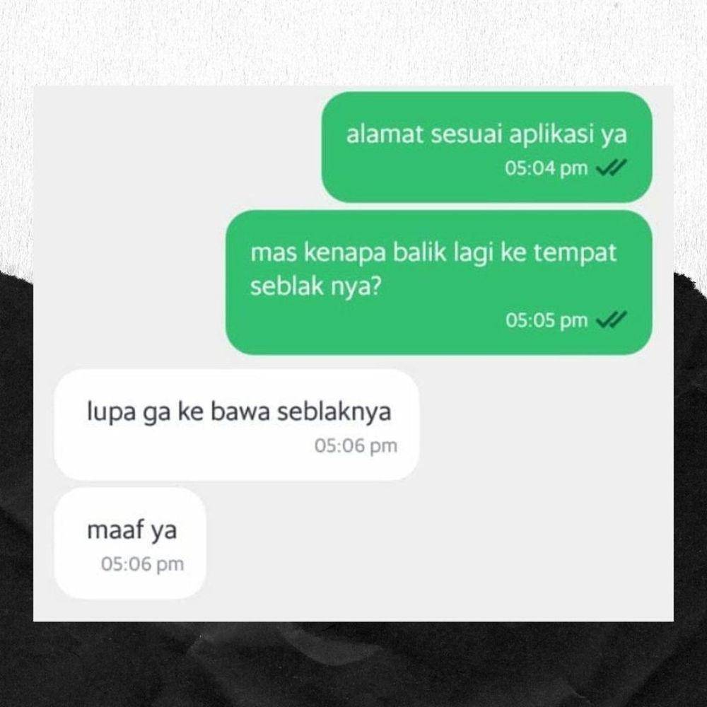ilustrasi chat ojol dengan customer (instagram.com/newdramaolshop)