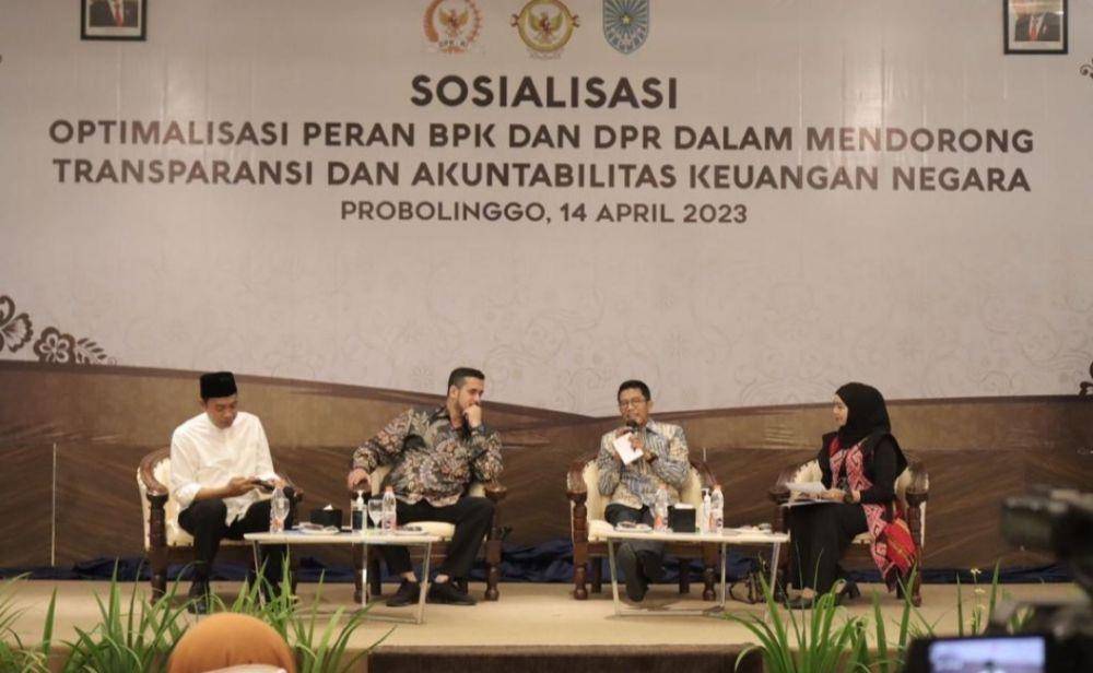 Acara ‘Sosialisasi Optimalisasi Peran BPK dan DPR Dalam Mendorong Transparansi dan Akuntabilitas Keuangan Negara’ di Kota Probolinggo, Jumat (14/4/2023) (dok istimewa)