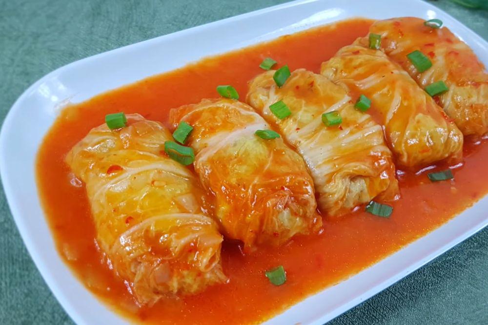 sawi isi ayam (youtube.com/Resep Masakan Sederhana - ReMaNa)