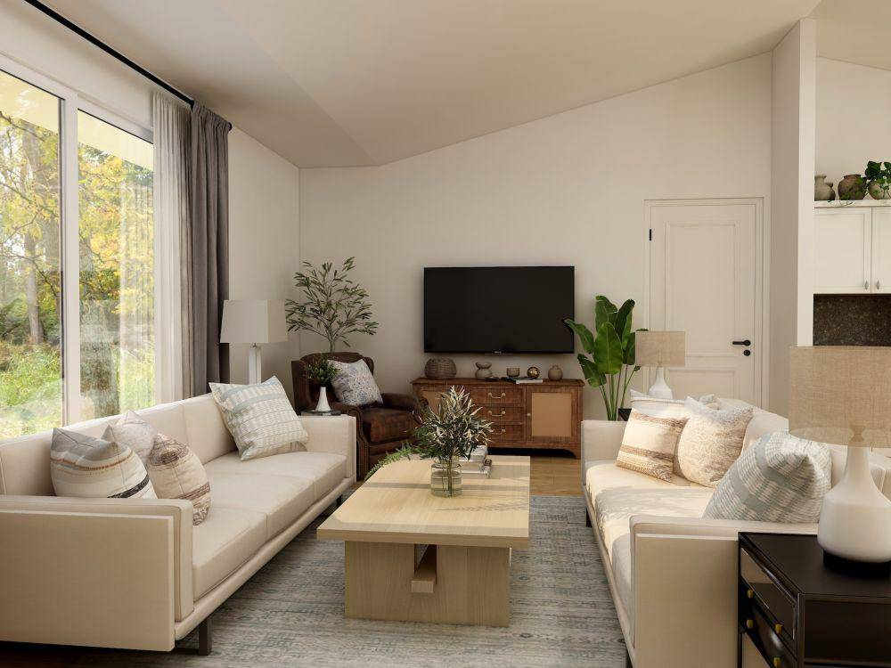 Ilustrasi ruang tamu nuansa earth tone (unsplash.com/Collov Home Design)