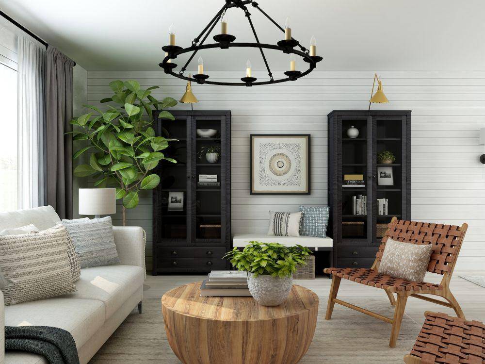 Ilustrasi ruang tamu nuansa earth tone (unsplash.com/Collov Home Design)
