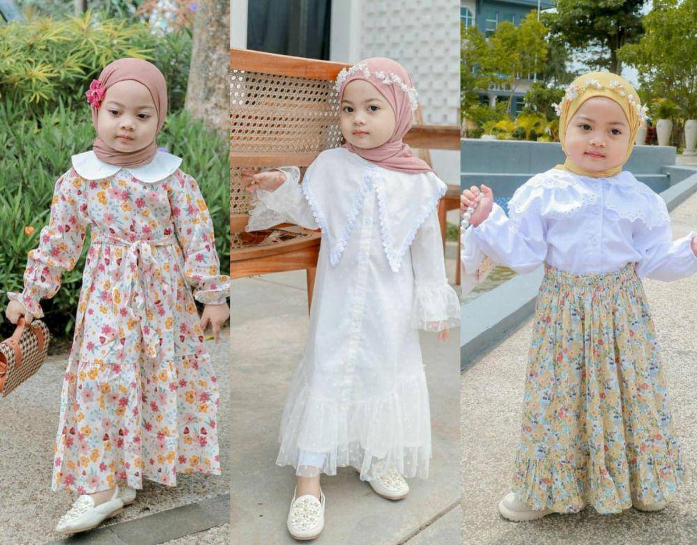 Ootd lebaran anak perempuan (Instagram/babyshireenaqila)