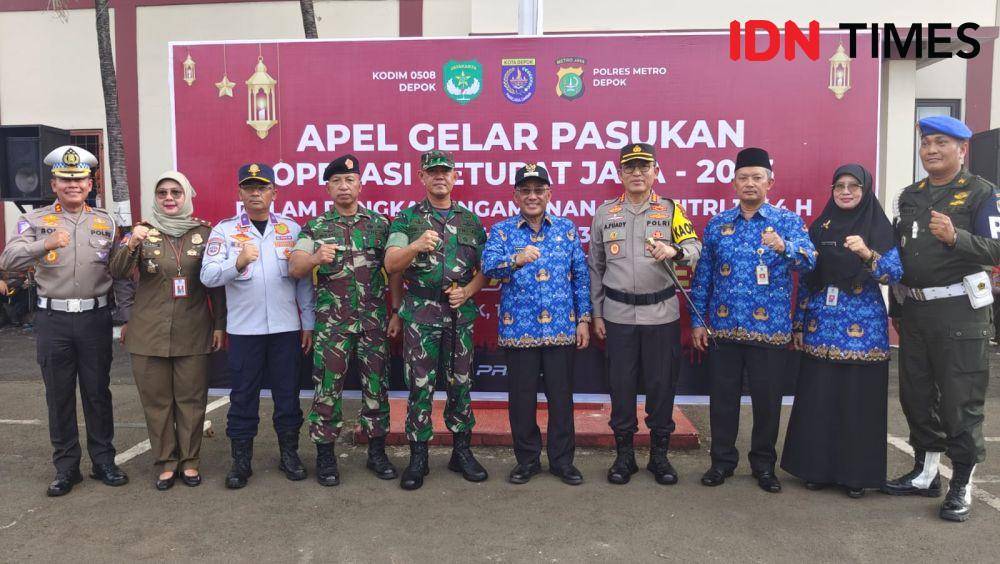 Forkopimda Kota Depok usai melaksanakan apel operasi Ketupat 2023 di halaman Polres Metro Depok. (IDNTimes/Dicky)