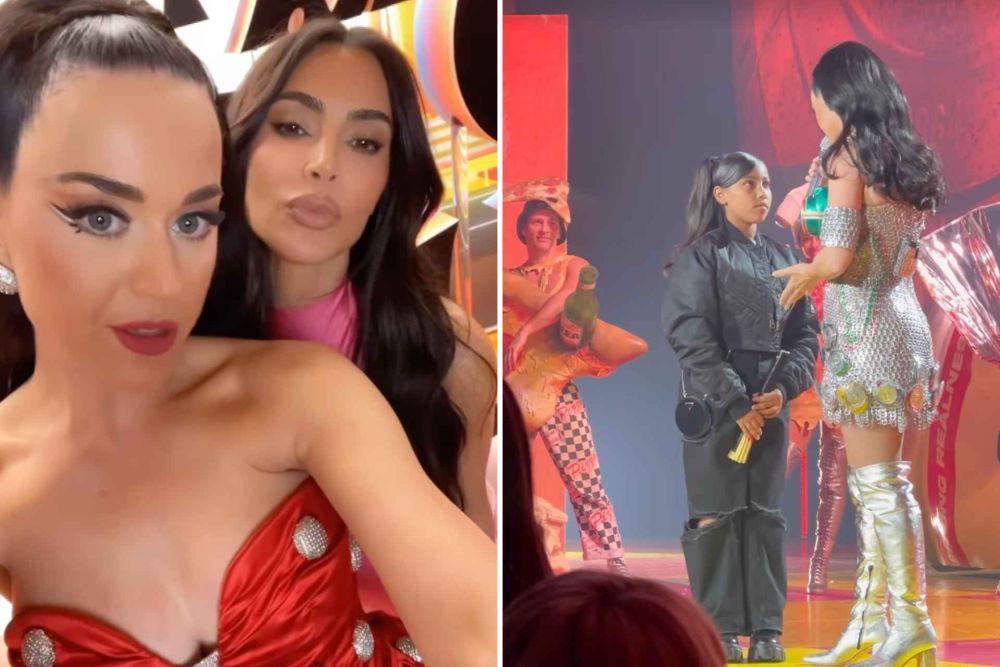 9 Potret Kim Kardashian Nonton Konser Katy Perry, Anaknya ke Panggung