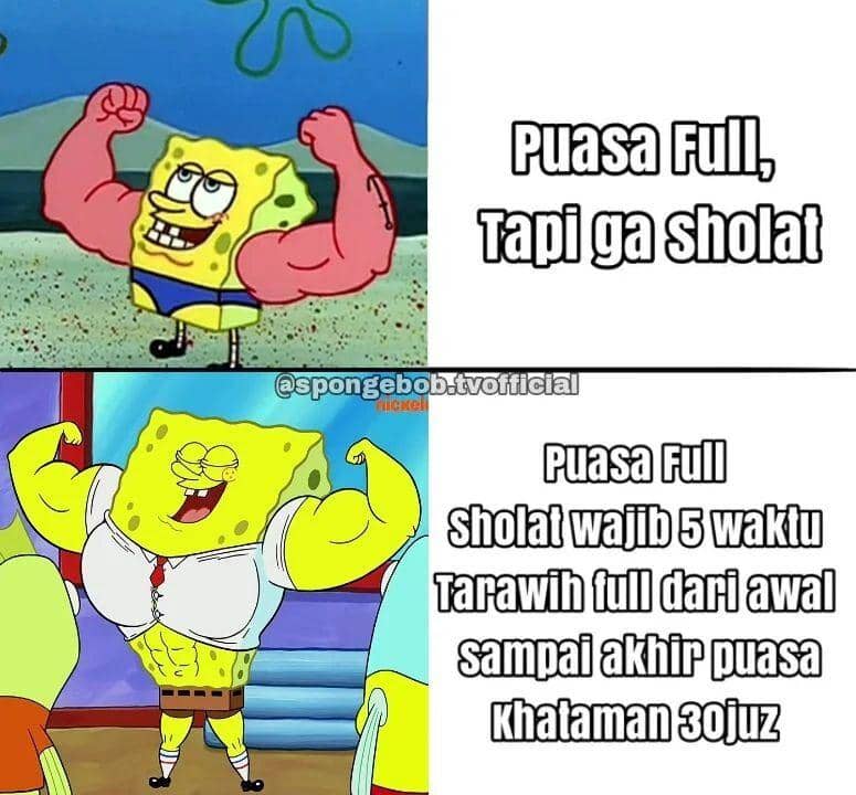 ilustrasi meme akhir puasa (instagram.com/spongebob.tvofficial)