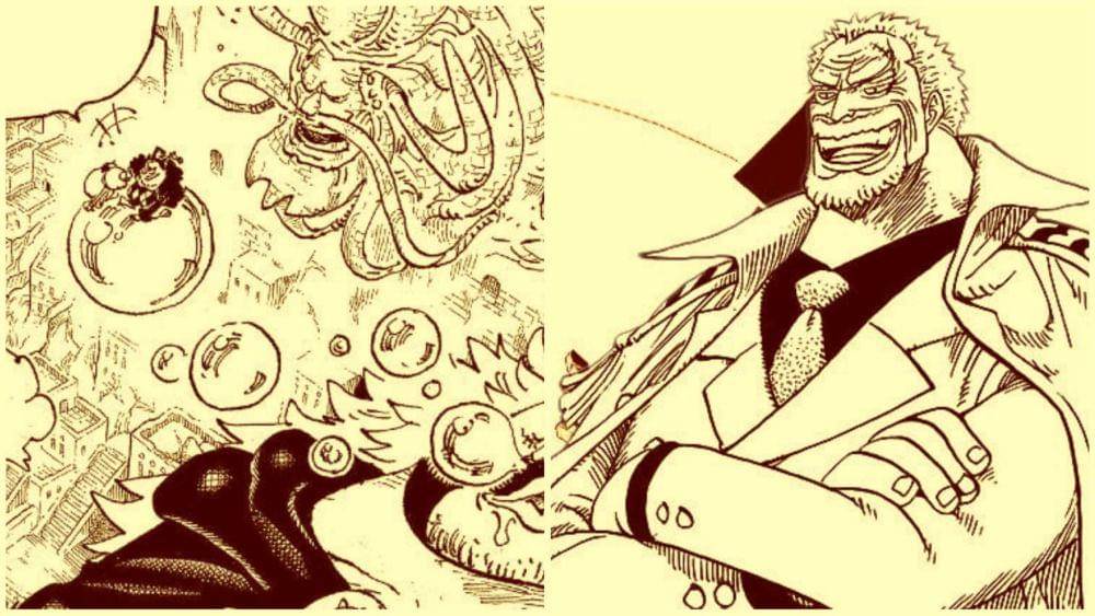 Vasco Shot, Avalo Pizarro, Sanjuan Wolf, dan Garp. (Dok. Shueisha/One Piece)