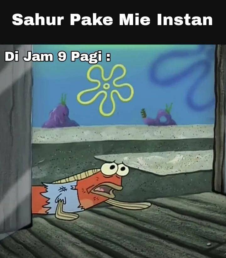 ilustrasi meme akhir puasa (instagram.com/spongebob.tvofficial)