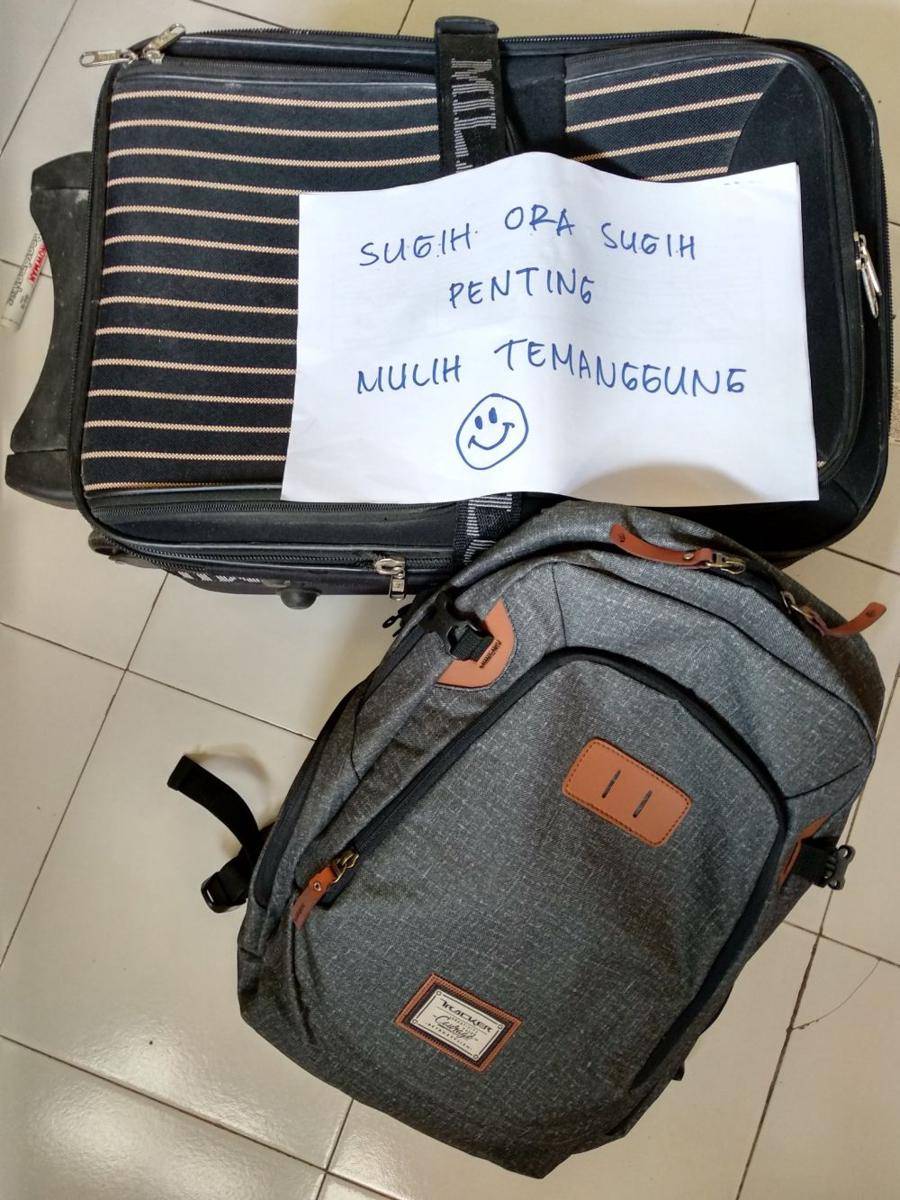 tulisan kocak pemudik motor (twitter.com/rewo2rakaruan)