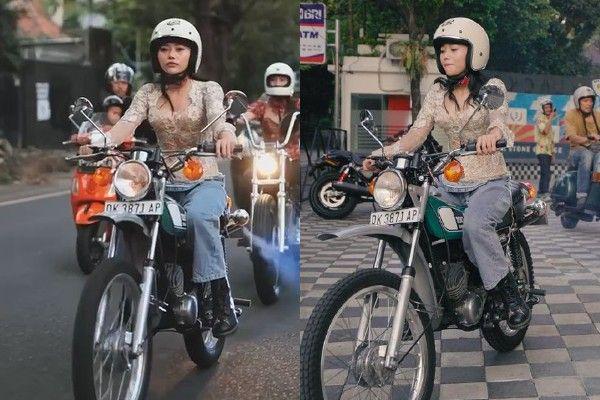 Wendy Walters motoran pakai kebaya (instagram.com/popsovia i stagram.com/humanonwheels)
