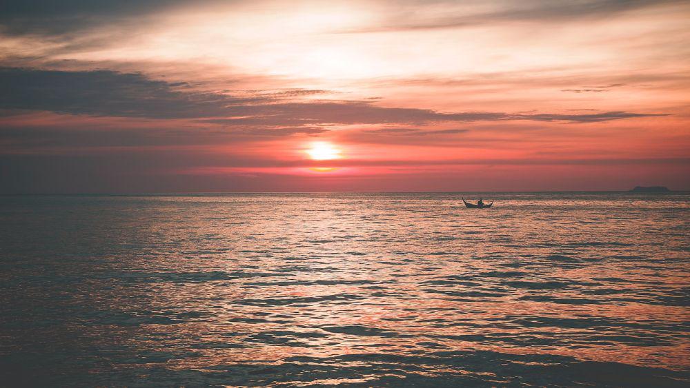 Garis horizon yang terlihat datar jika dilihat pada area datar. (unsplash.com/ Hedi Alija)