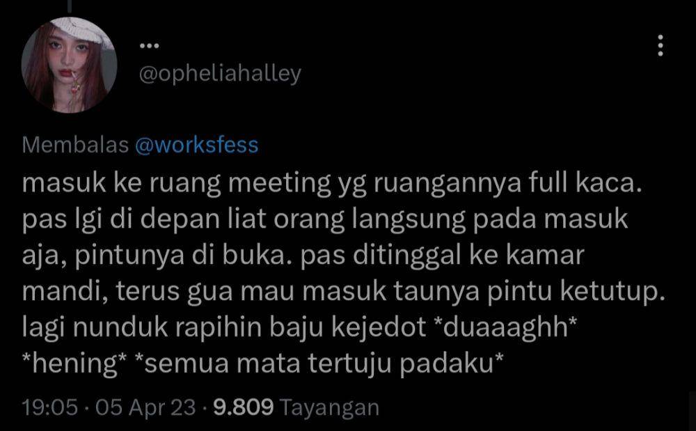 kejadian lucu di tempat kerja (twitter.com/opheliahalley)