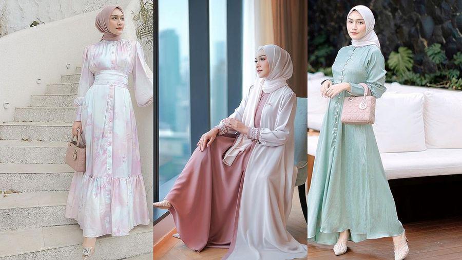 9 Ide Outfit Lebaran ala Melody Prima, Anggun Nuansa Pastel