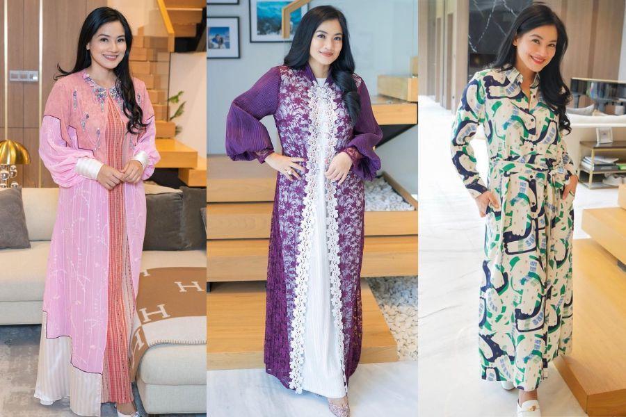11 OOTD Lebaran Non Hijab ala Titi Kamal, Tetap Sopan dan Elegan