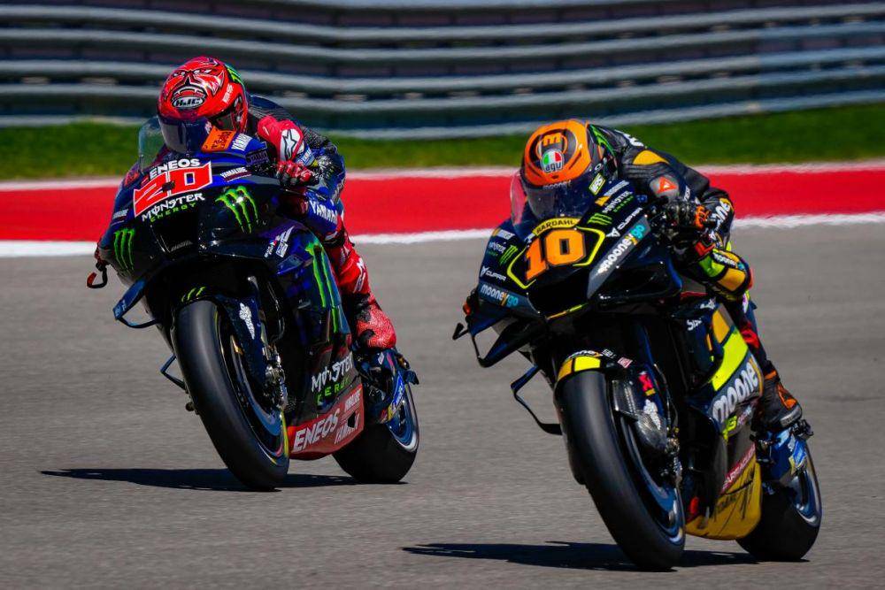Luca Marini dan Fabio Quartararo saat menjalani main race GP Amerika 2023. (motogp.com)