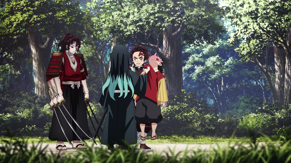 Tanjiro menghentikan Tokito (dok. Ufotable/ Kimetsu no Yaiba Swordsmith Village Arc)