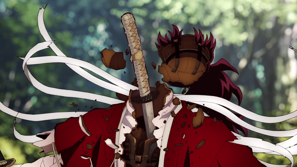 Pedang di dalam tubuh Yoriichi Zeroshiki (dok. Ufotable/ Kimetsu no Yaiba Swordsmith Village Arc)