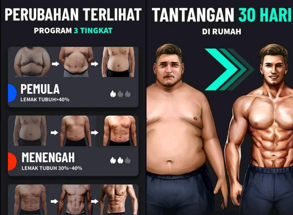 potret aplikasi Menurunkan Berat Badan Pria (dok. Leap Fitness Group/Menurunkan Berat Badan Pria)