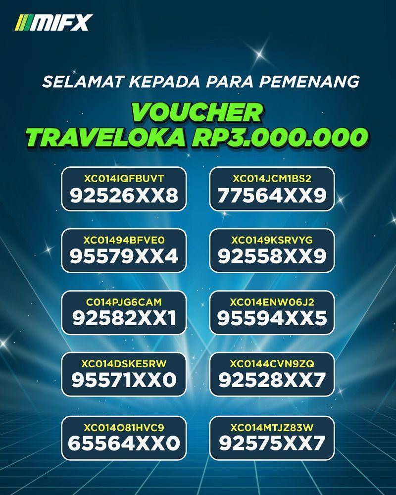 Daftar pemenang Xtra Cuan voucher Traveloka (Dok. MIFX)