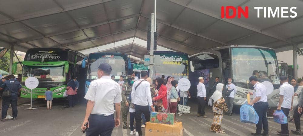 Suasana mudik gratis yang digelar Pemko Medan (IDN Times/Indah Permata Sari)