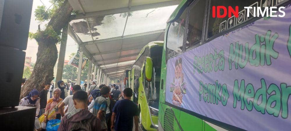 Suasana mudik gratis yang digelar Pemko Medan (IDN Times/Indah Permata Sari)