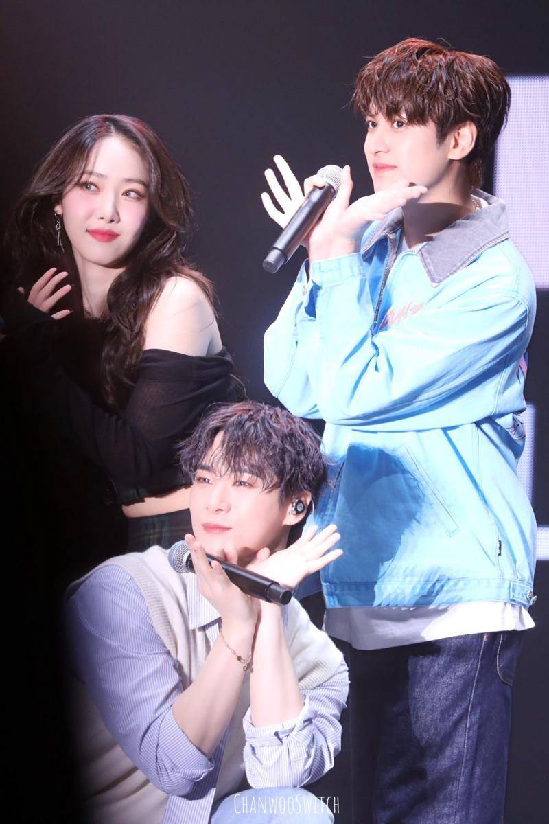 potret momen terakhir Moonbin ASTRO, SinB VIVIZ, dan Chanwoo iKON (twitter.com/cahnwooswitch)