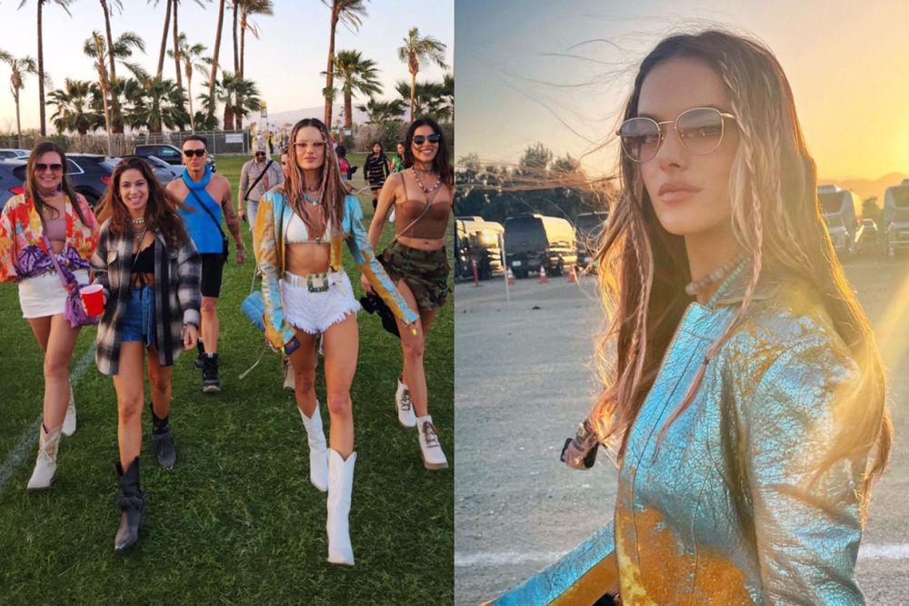 9 Potret Alessandra Ambrosio Nonton Coachella 2023 Bareng Sahabat