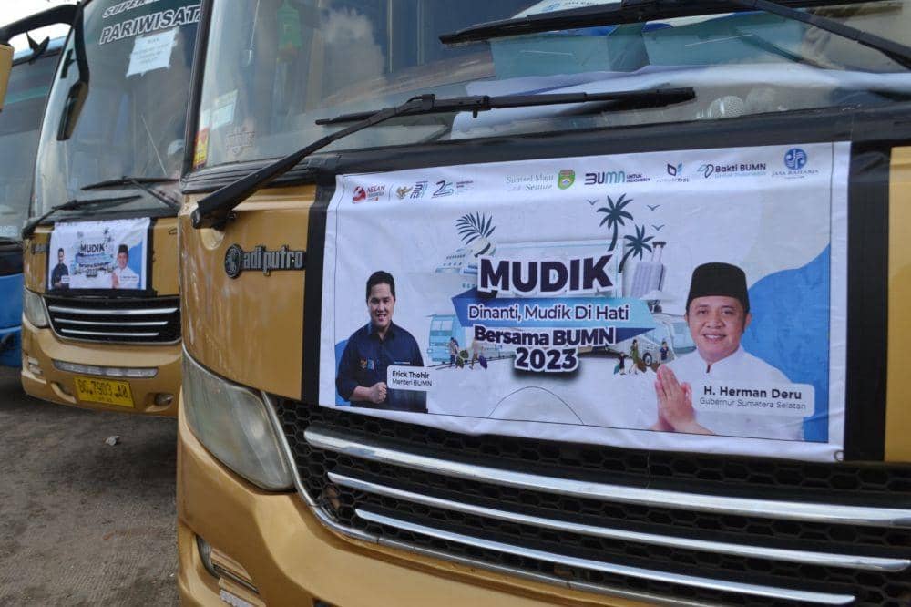 Program mudik gratis Pemprov Sumsel (Dok: Polda Sumsel)