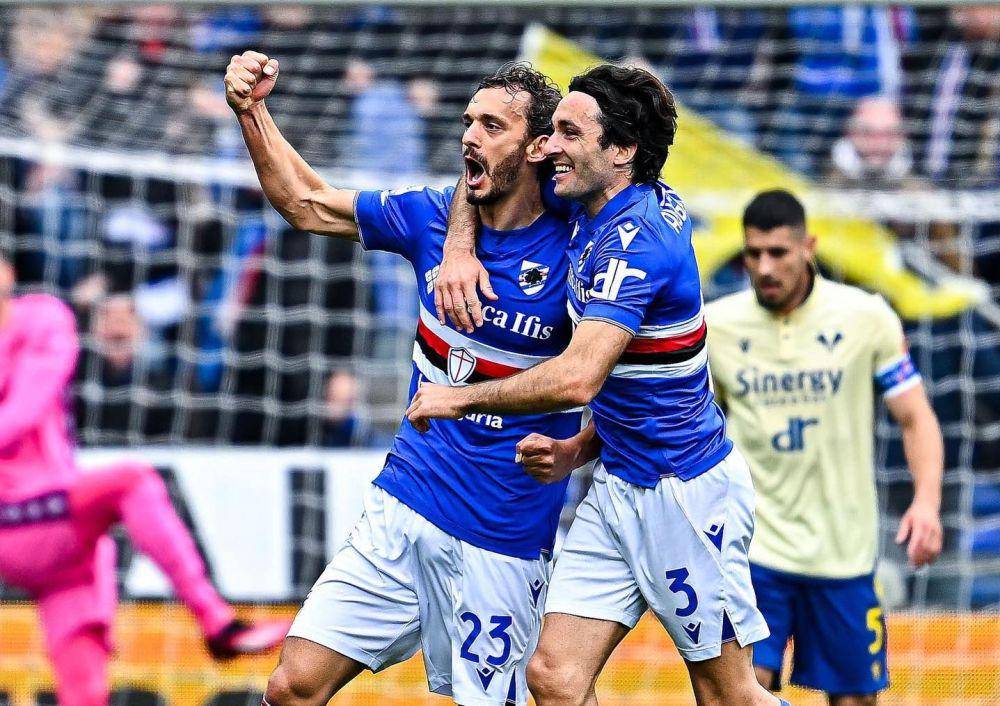 Pemain Sampdoria saat berlaga di Serie A. (instagram.com/sampdoria)