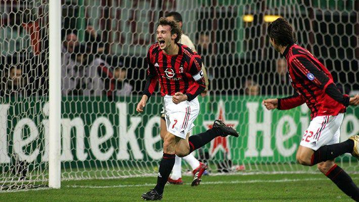 Para pemain AC Milan merayakan gol ke gawang Bayern Munich di Liga Champions 2006/2007. (acmilan.com)