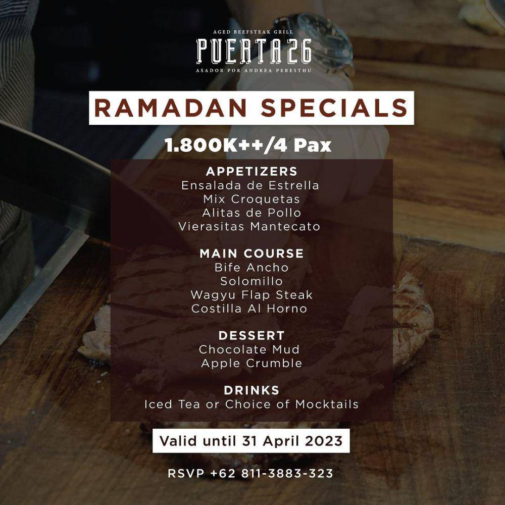 ilustrasi promo makan Ramadan di Puerta26 (instagram.com/puertasanur)