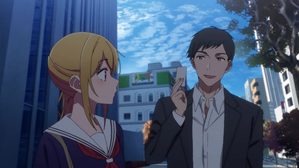 Seorang pencari bakat menemui Ruby (dok. Doga Kobo/ Oshi no Ko)