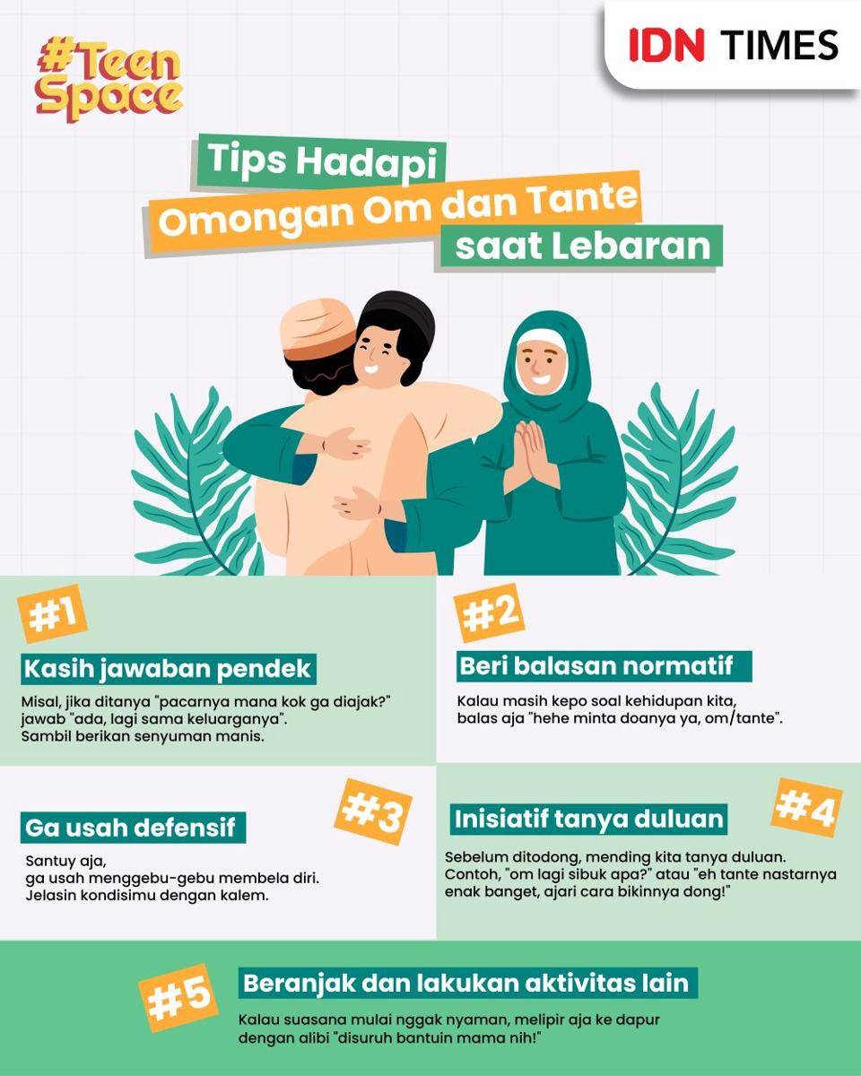 infografis tips menghadapi omongan om dan tante saat lebaran (IDN Times/Aditya Pratama)