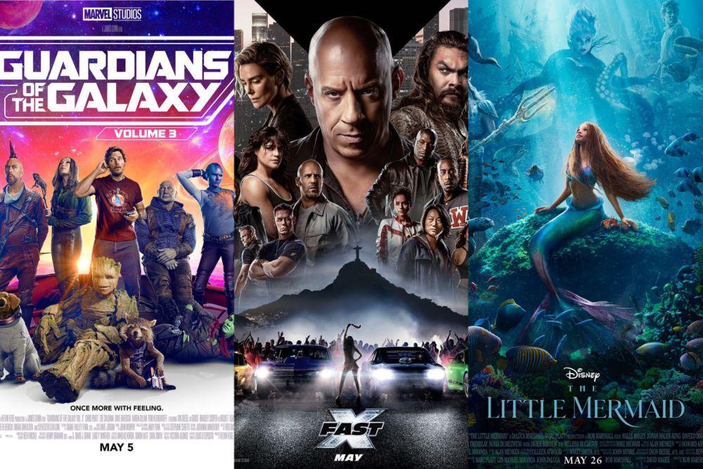 Guardians of the Galaxy, Fast X, dan The Little Mermaid. (dok. Marvel Studios/Guardians of the Galaxy | Universal Pictures/Fast X | Walt Disney Pictures/The Little Mermaid)