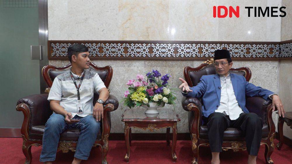 Wawancara khusus Imam Besar Masjid Istiqlal, Prof. Nasaruddin Umar dalam program Ngobrol Seru By IDN Times (IDN Times/ Reynaldy)