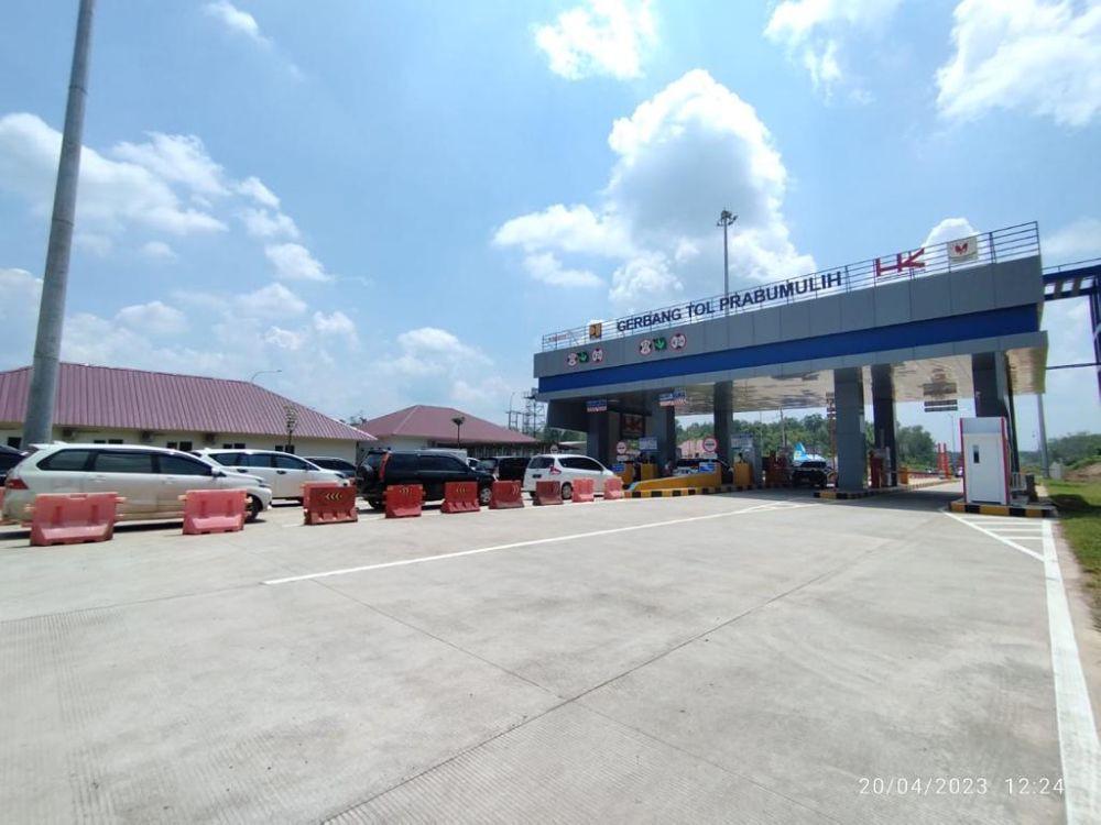 Gerbang Tol Prabumulih, Kecamatan Indralaya Utara, Kabupaten Ogan Ilir, Sumatra Selatan. (dok. Hutama Karya)