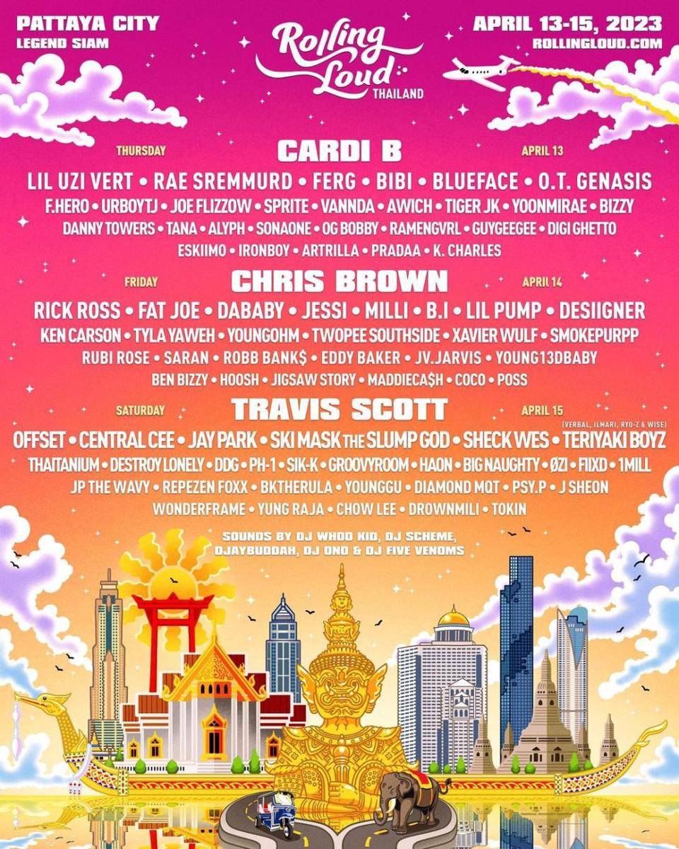 poster Festival Rolling Loud Thailand (instagram.com/rollingloud.th)