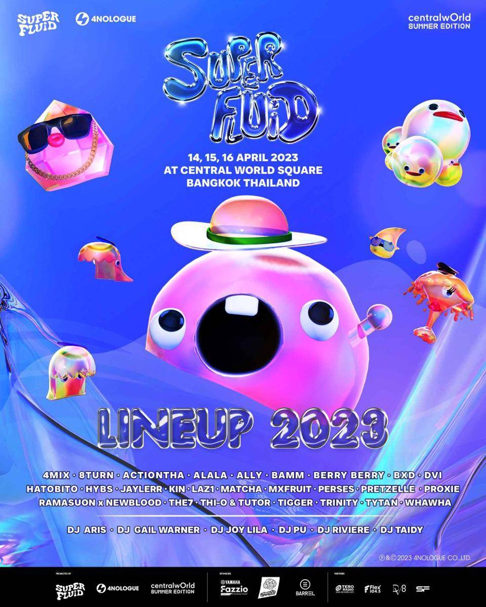 poster SUPER FLUID Songkran Music Festival 2023 (twitter.com/SUPERFLUIDFEST)