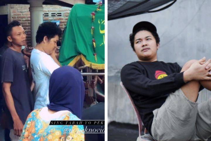 potret Nopek Novian di pemakaman ibunya (instagram.com/arif_alfiansyah)