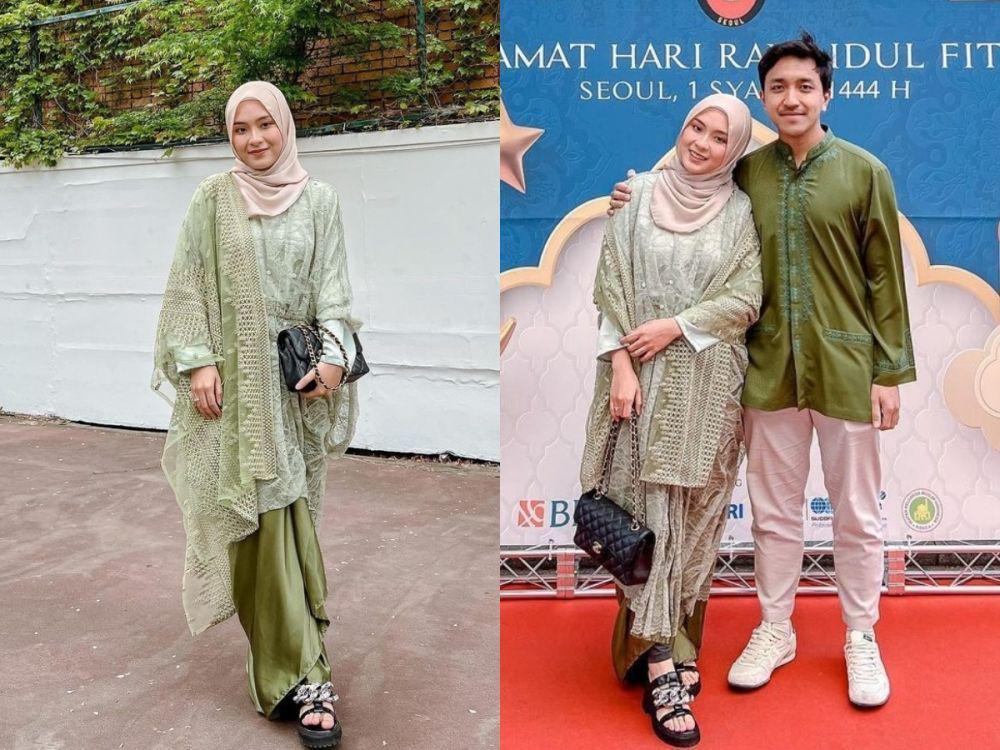 9 Potret Bianca Kartika dan Suami Rayakan Lebaran di KBRI Seoul