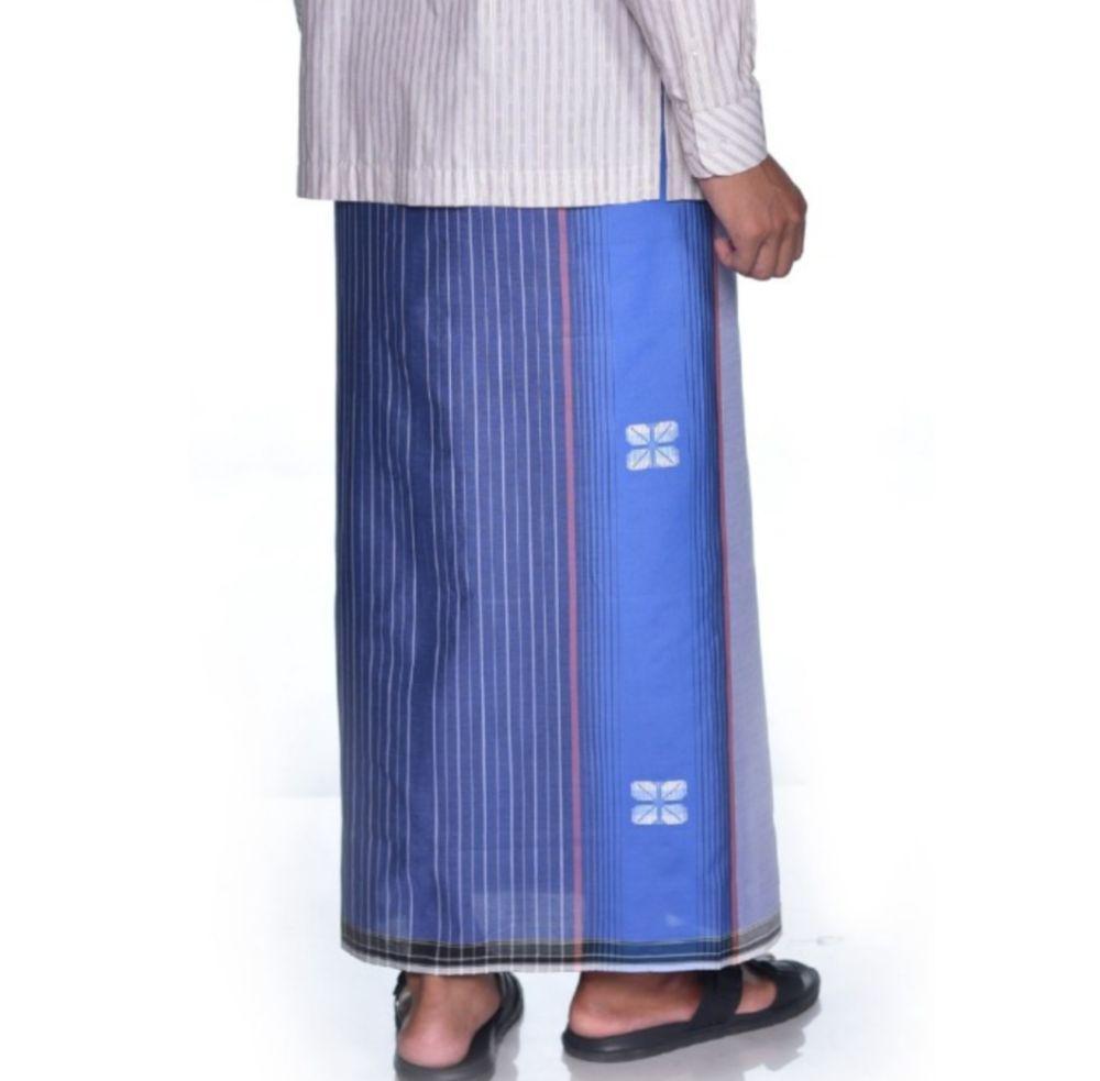 Behaestex Sarung ATLAS Idaman 570 Songket Biru Abu-abu 02 (tokopedia.com/Mawardanishop)