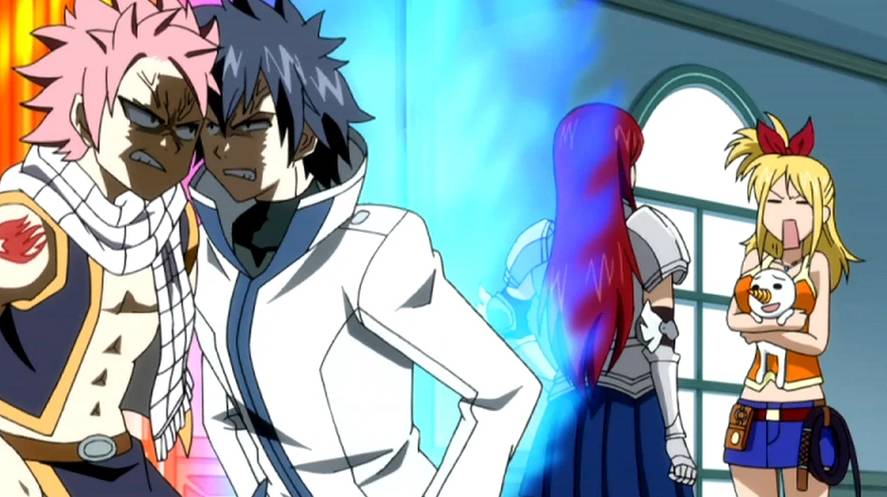 Natsu, Gray, Erza dan Lucy dari anime Fairy Tail (2009) (dok. Satelight, A-1 Pictures/Fairy Tail)