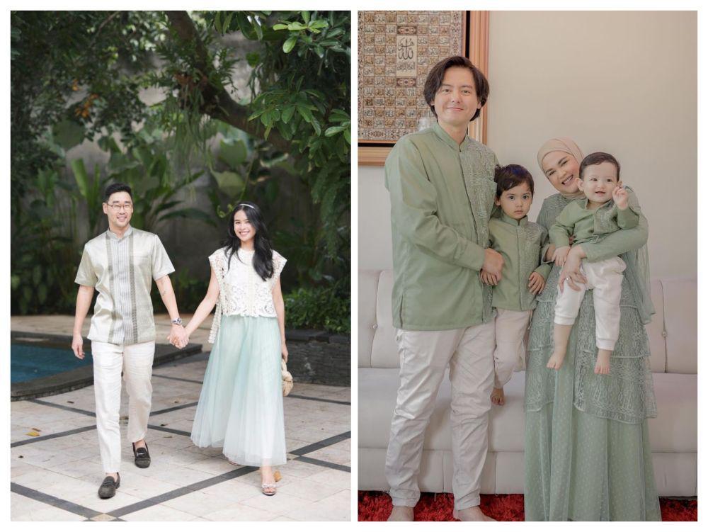 10 Potret Artis Pakai Baju Warna Hijau Sage saat Lebaran, Lagi Tren!