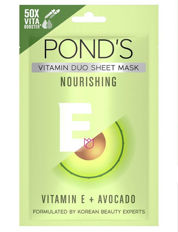 Pond's Vitamin Duo Sheet Mask Avocado + Vitamin E (tokopedia.com/Unilever Official Store)