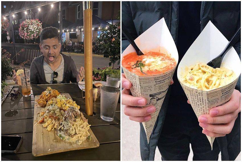 kolase potret pasta disajikan di tempat gak wajar (reddit.com/user/twotimes4yourmind | reddit.com/user/adminmatt)