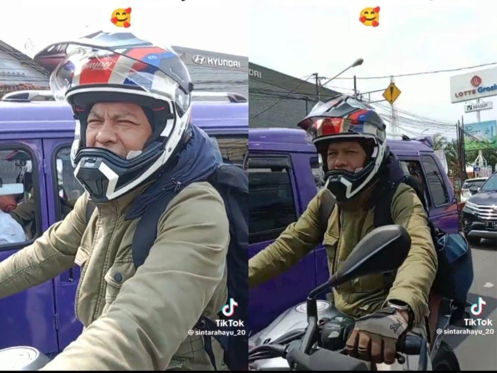 Ariel pulang ke Jakarta naik motor (tiktok.com/sintarahayu_20)