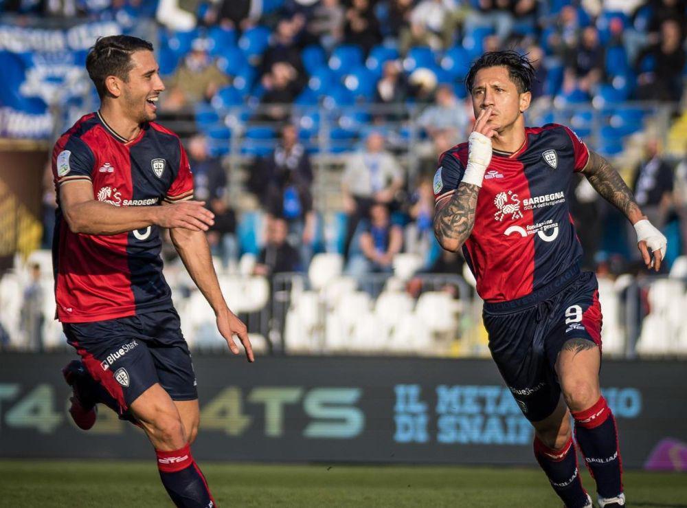 Pemain Cagliari saat merayakan selebrasi gol. (instagram.com/cagliaricalcio)