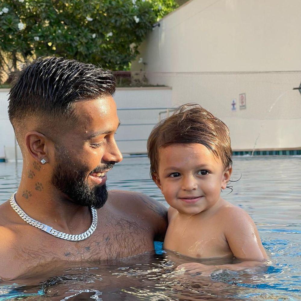 Hardik Pandya dan putranya (instagram.com/hardikpandya93)