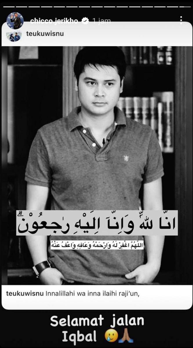 Ucapan belasungkawa dan doa terbaik para artis untuk Iqbal Pakula (instagram.com/chicco.jerikho)