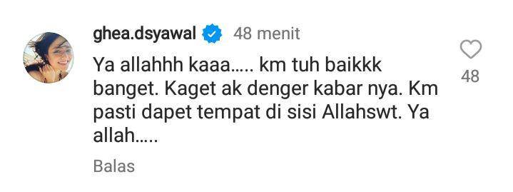Ucapan belasungkawa dan doa terbaik para artis untuk Iqbal Pakula (instagram.com/gheadsyawal)